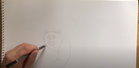 How to draw a cartoon black bear part 2