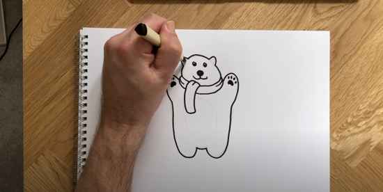 How to draw a cartoon polar bear part 4