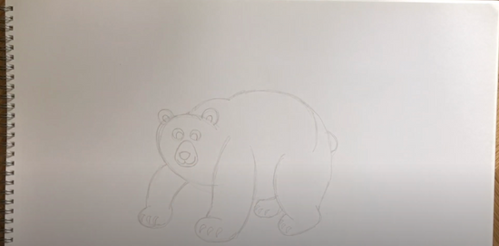 How to draw a cartoon black bear part 3