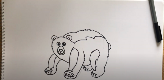 How to draw a cartoon black bear part 4