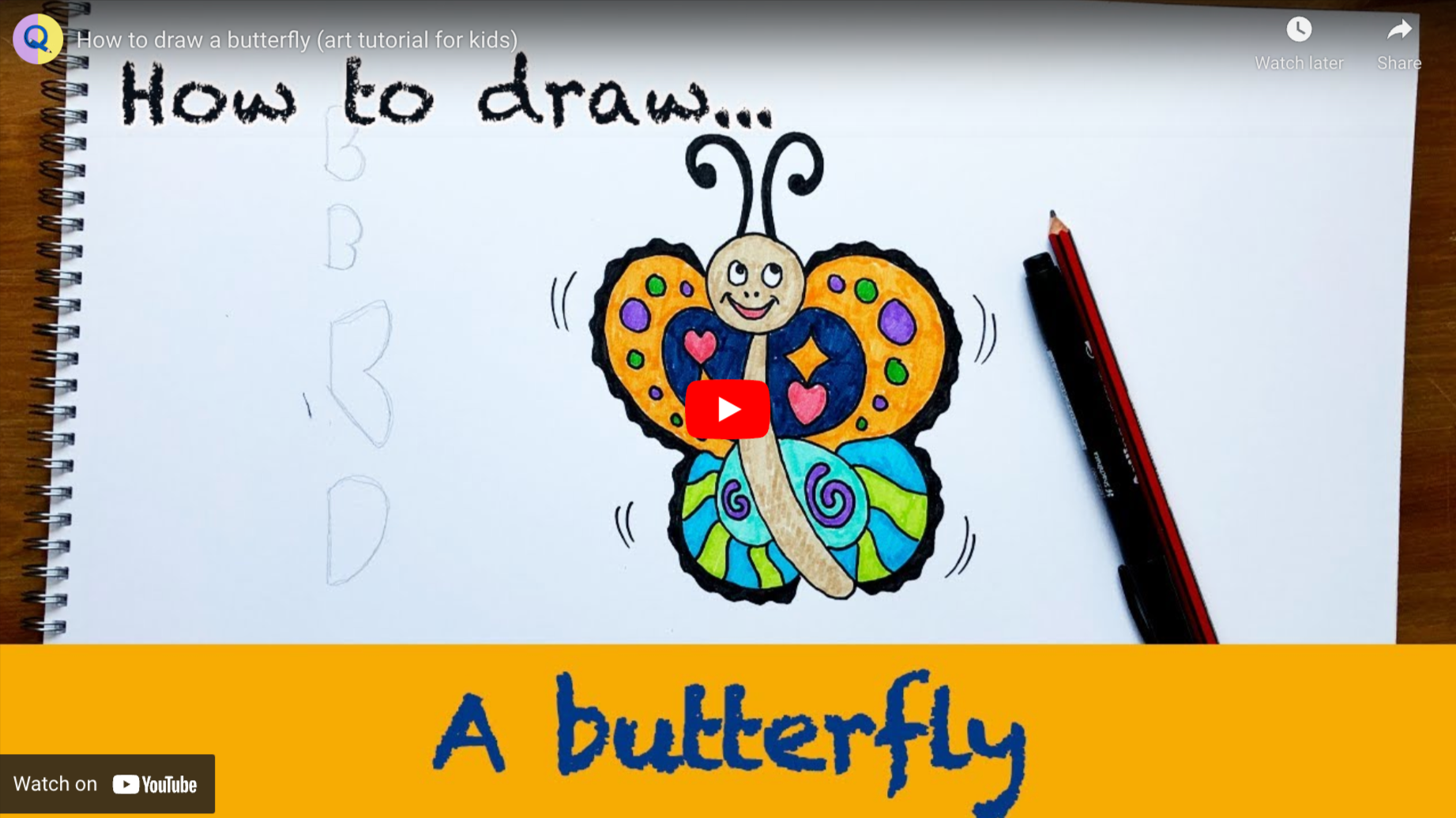Load video: How to draw a butterfly