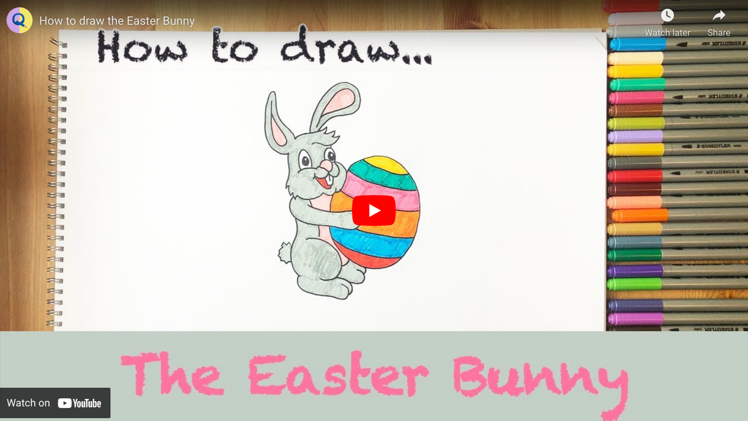 How To Draw & Colour An Easter Bunny | Easy Art Ideas – Quickdraw