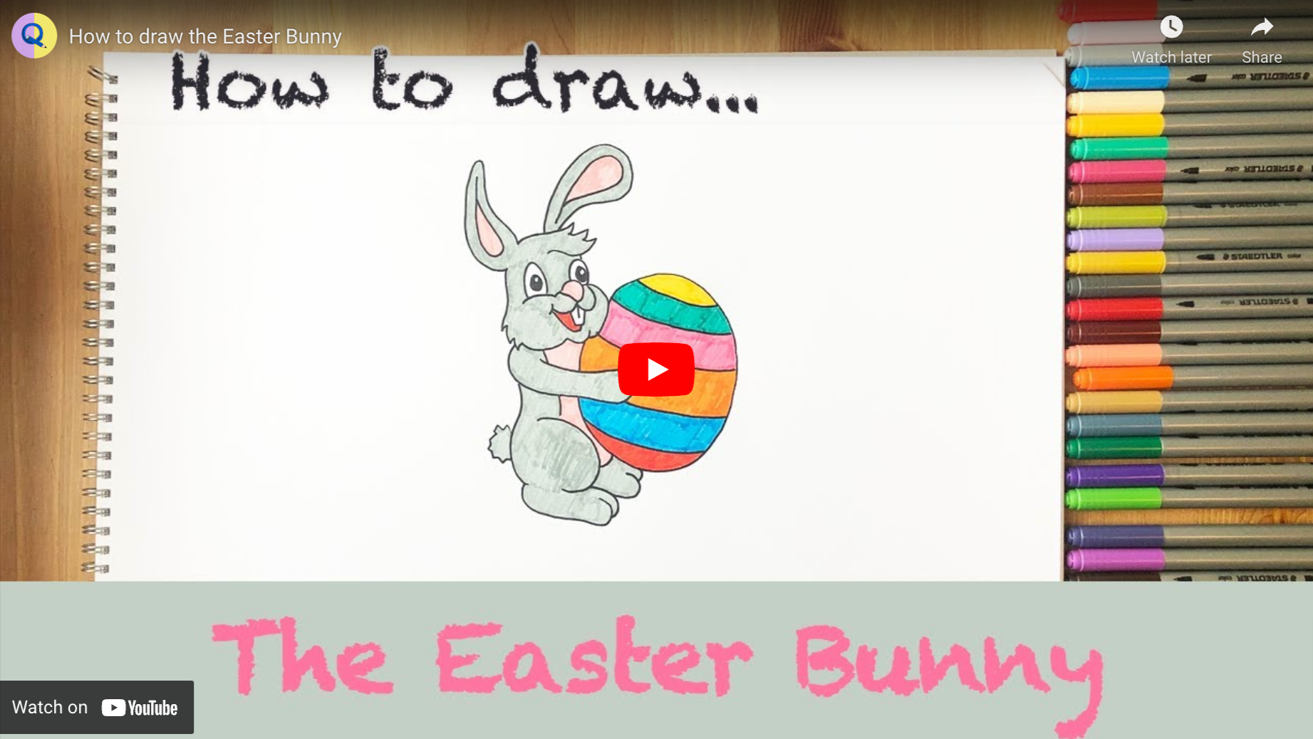 Load video: How to draw the Easter Bunny