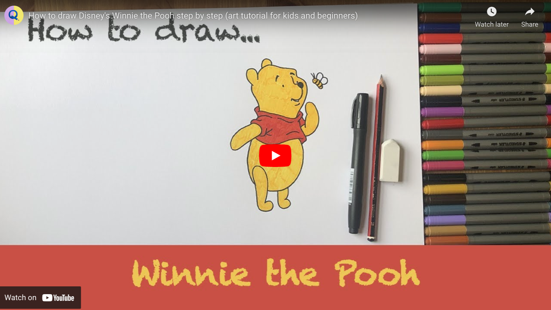 Load video: How to draw Winnie the Pooh