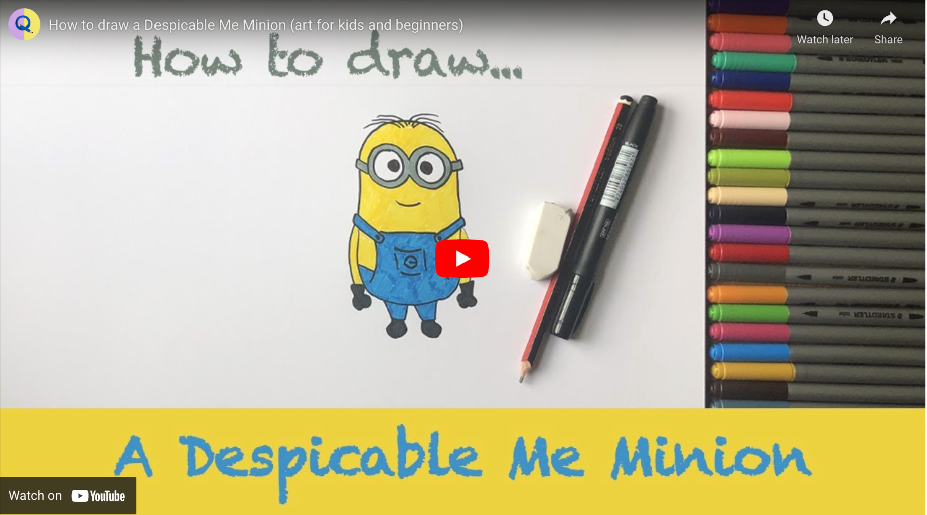 Load video: How to draw a Minion