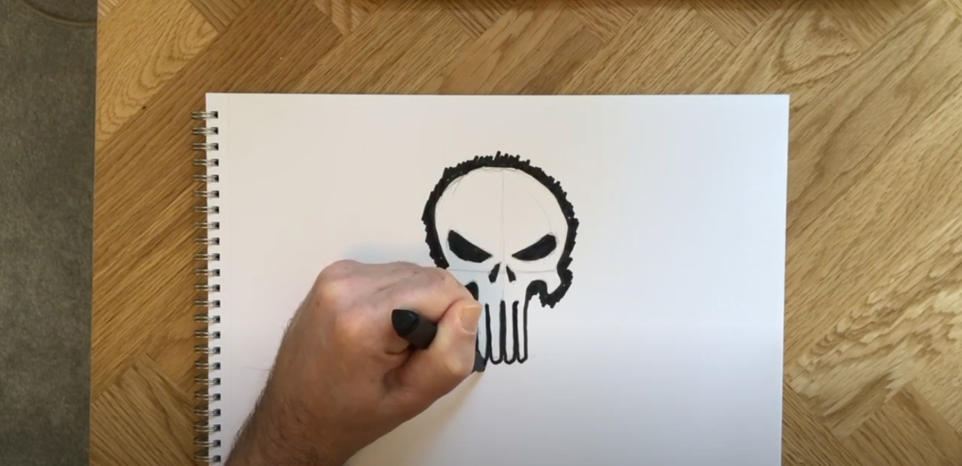 Quick Punisher War Machine ballpoint pen sketch for today's warmup! ... ...  ... ... ... ... #punisher #warmachine #ironman #marvelcomics… | Instagram