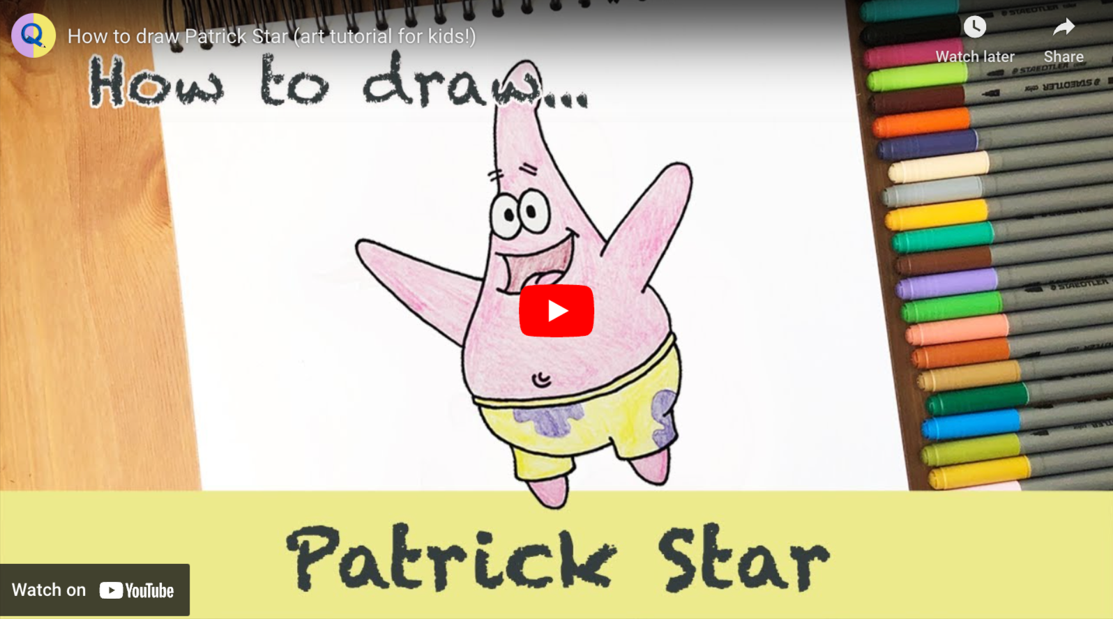 Load video: How to draw Patrick Star video