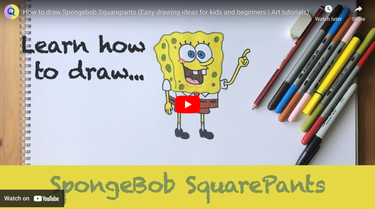 How To Draw Spongebob Squarepants | 10 Minute Step By Step Guide ...