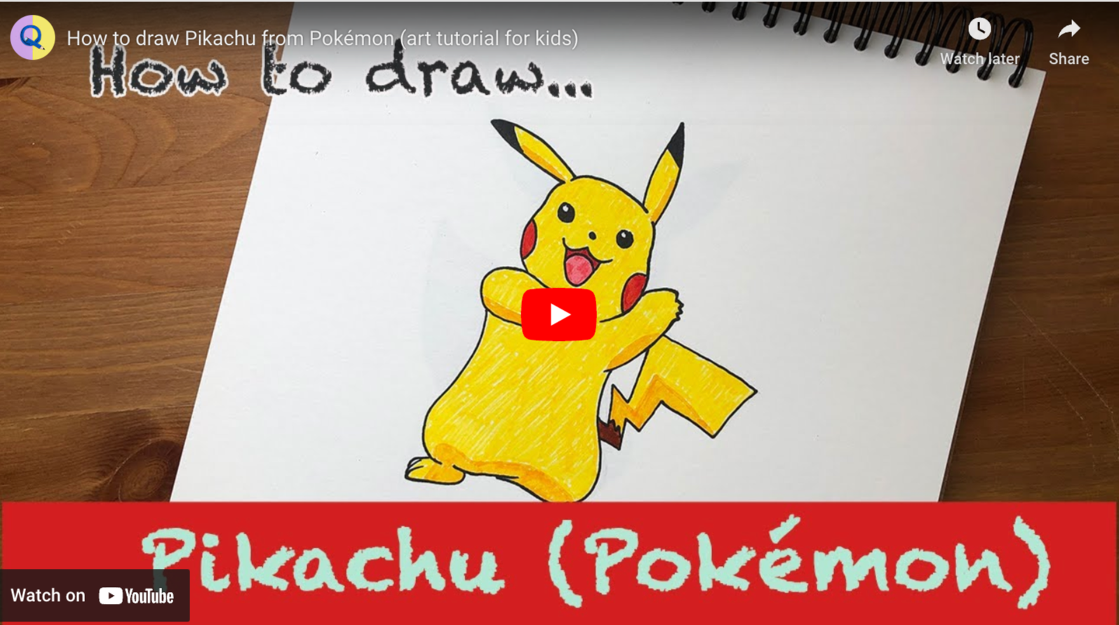 Load video: How to draw Pikachu video
