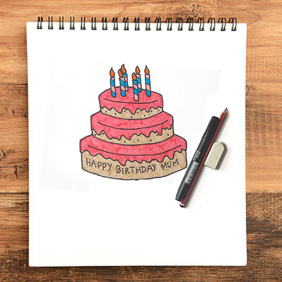 Birthday cake drawing
