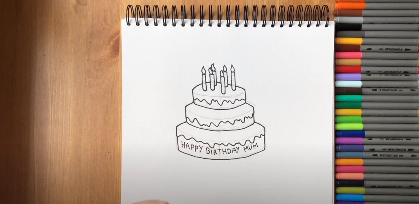 Birthday Cake Drawing Stock Photos and Images - 123RF