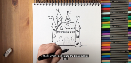 How to draw an old castle part 7