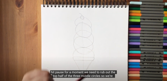 How to draw an ice cream tower part 2