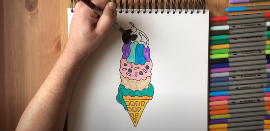 How to draw an ice cream tower part 7