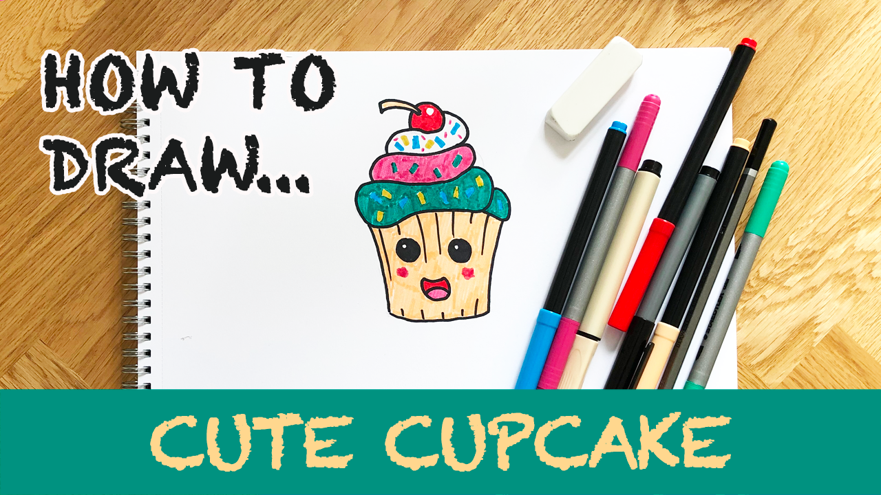 Load video: How to draw a cute cupcake