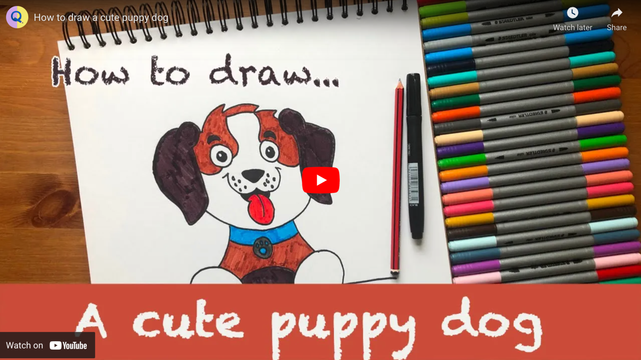 Easy step-by-step cute puppy drawing - Craft-Mart