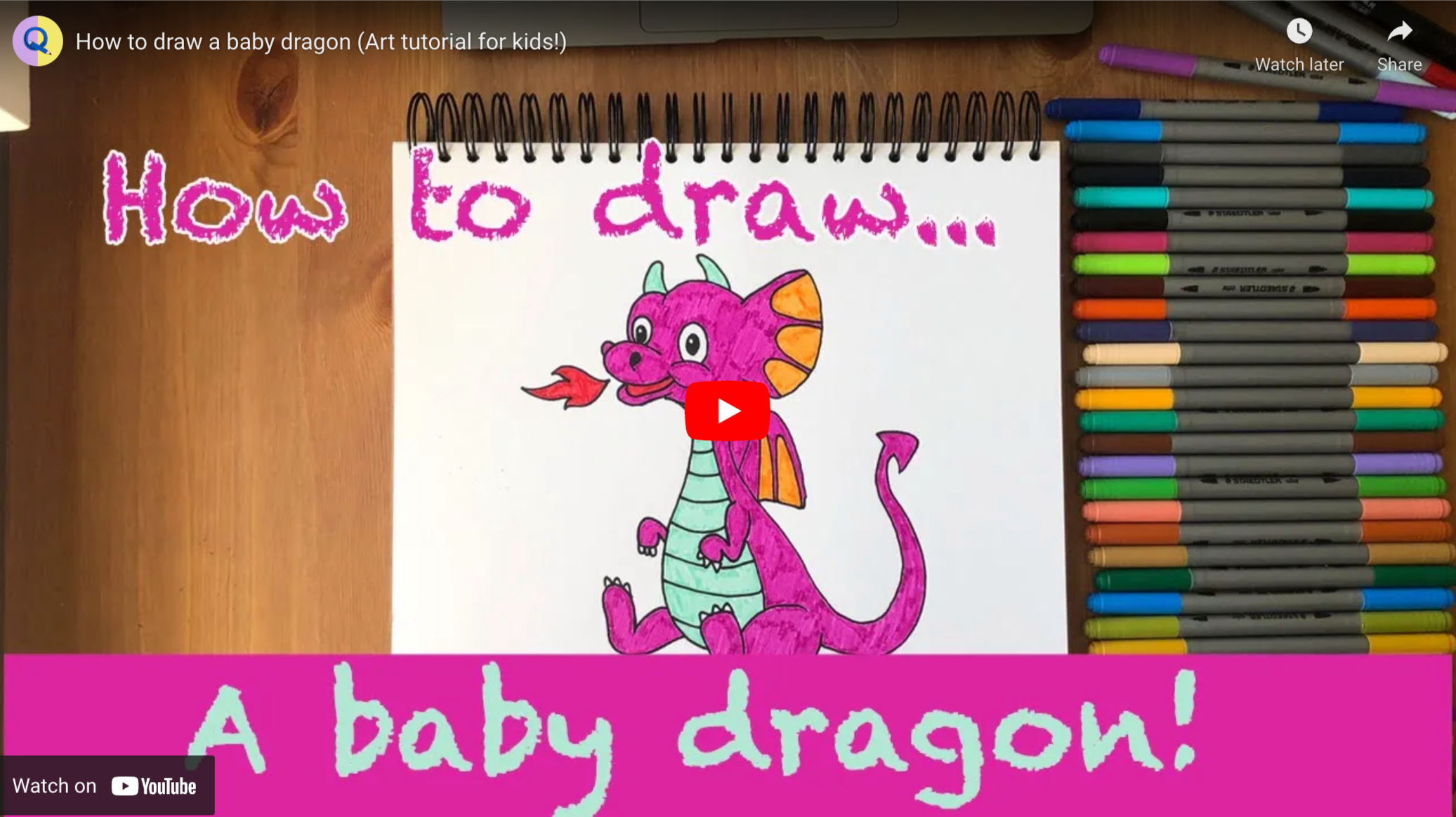 How to Draw a Cute Baby Dragon - Really Easy Drawing Tutorial