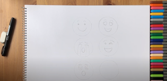 How to draw cute emoji faces part 6