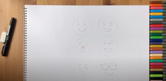 How to draw cute emoji faces part 7