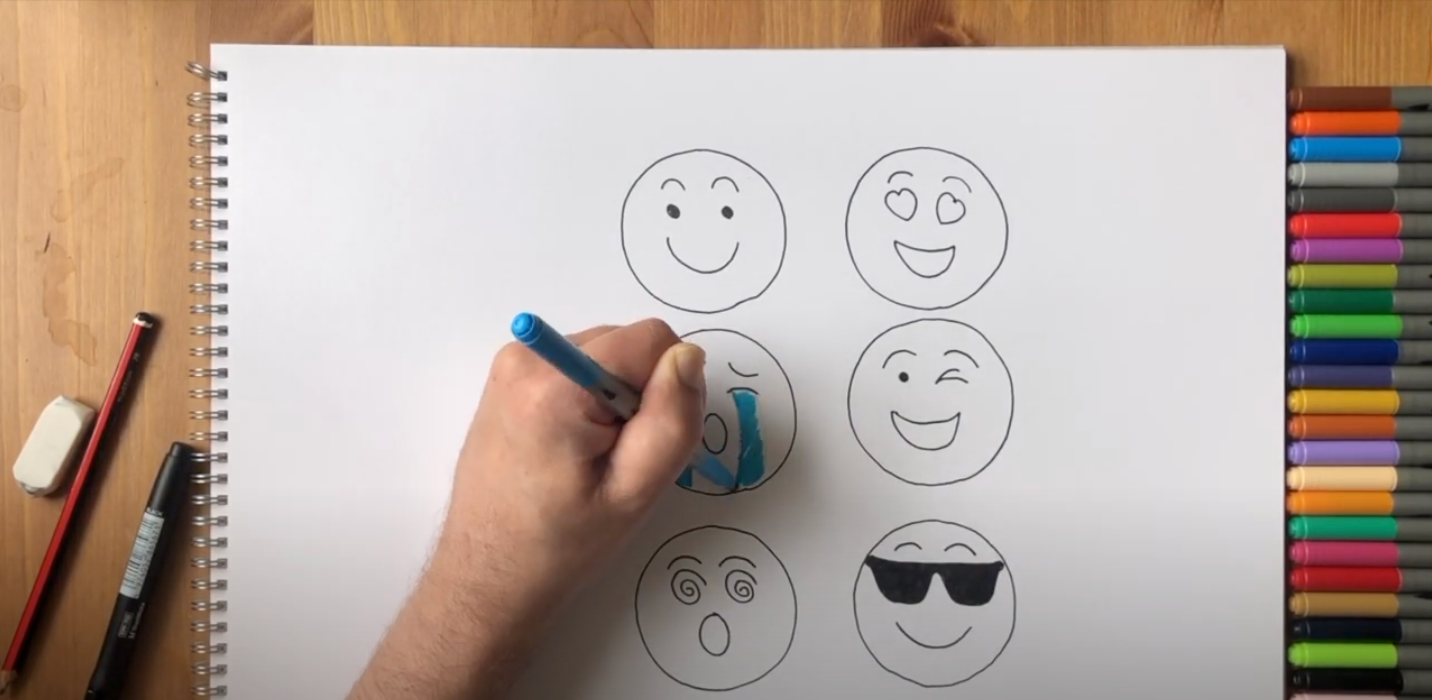 How To Draw A Heart Eyes Emoji Pop Path - Heart Eye Emoji Drawing, HD Png  Download - 1000x1000(#127772) - PngFind