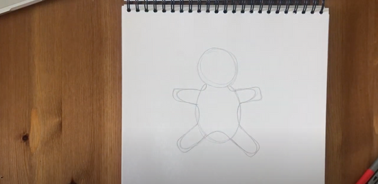 How to draw a gingerbread man part 3