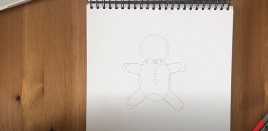 How to draw a gingerbread man part 4
