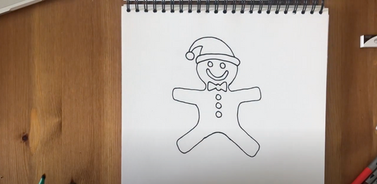 How to draw a gingerbread man part 6
