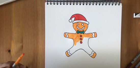 How to draw a gingerbread man part 7