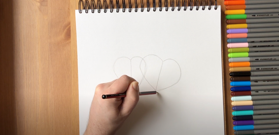 How to draw love hearts part 3