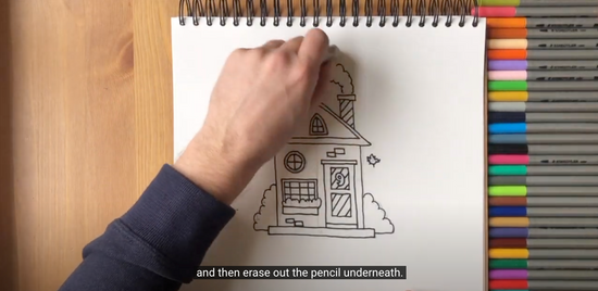 How to draw a small house step 6