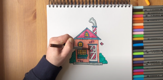 How to draw a small house part 7
