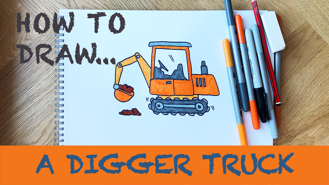 How To Draw a Digger Truck in 7 Steps l Easy Drawing Tutorial Quickdraw