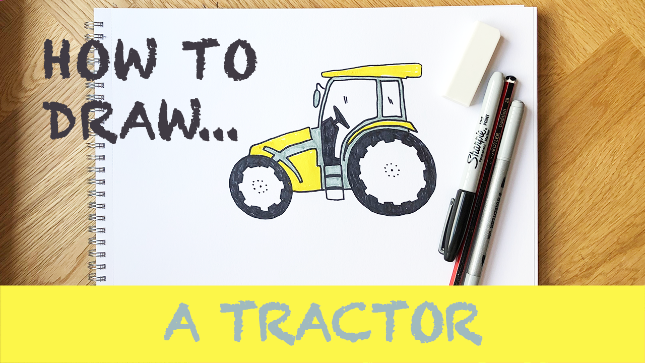 Load video: How to draw a tractor step by step