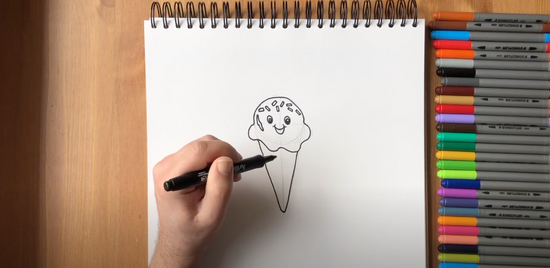 How to draw an ice cream cone part 4