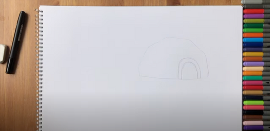 How to draw an igloo part 3