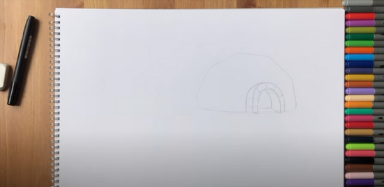 How to draw an igloo part 4
