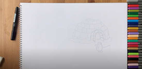 How to draw an igloo part 6