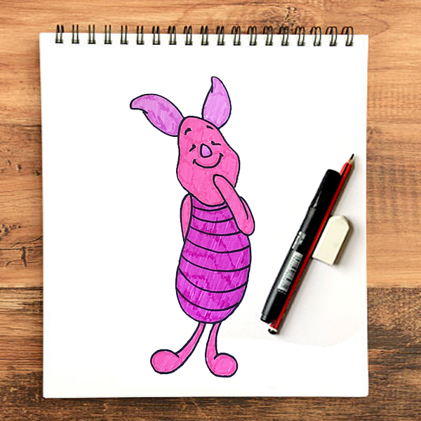 How to draw Piglet