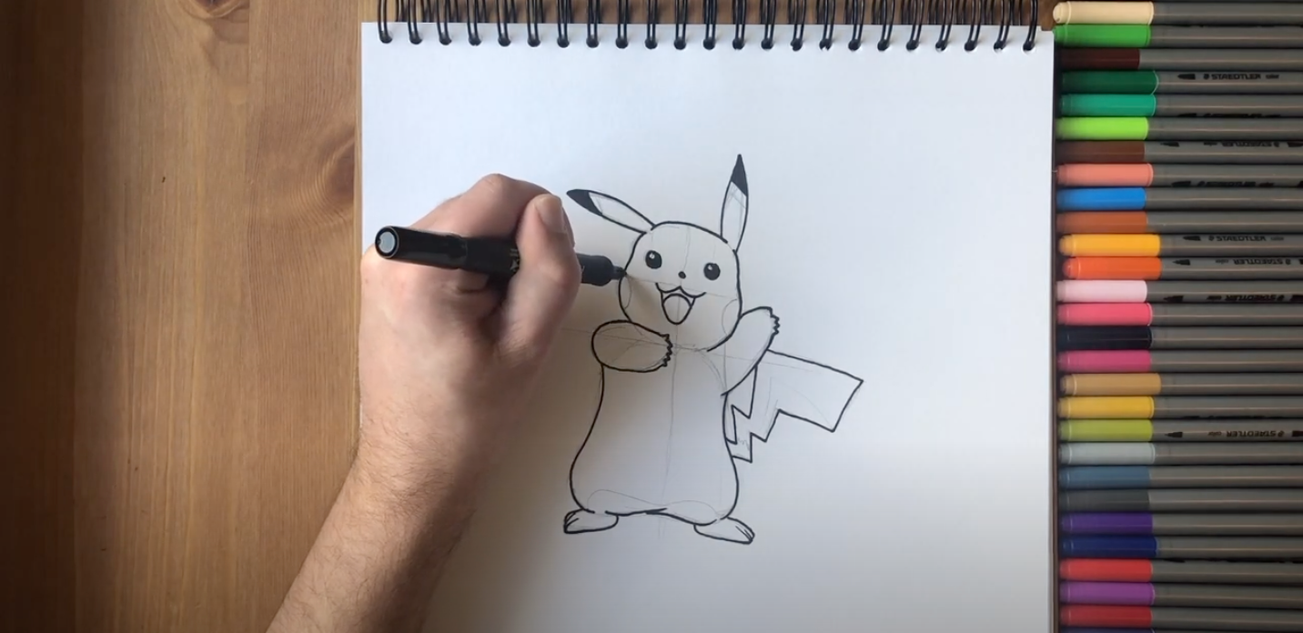 Pikachu Drawing – How to draw Pikachu easily - YouTube