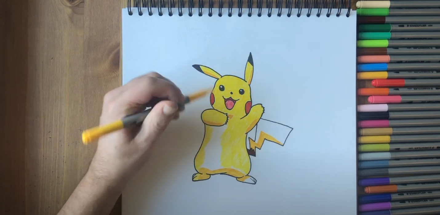 Realistic and cute Pikachu pencil sketching art, try it yourself. | Pikachu  drawing, Mixed media artwork, Cartoon drawings
