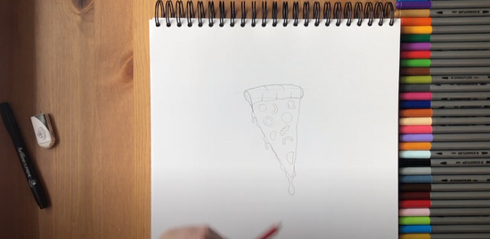 How to draw a pizza slice part 3