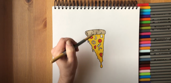 How to draw a pizza slice part 5