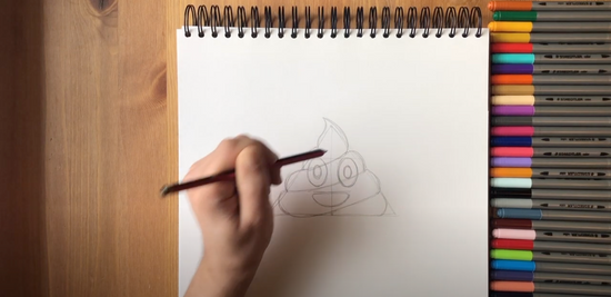 How to draw the poop emoji part 3