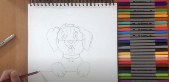 How to draw a puppy dog step 6