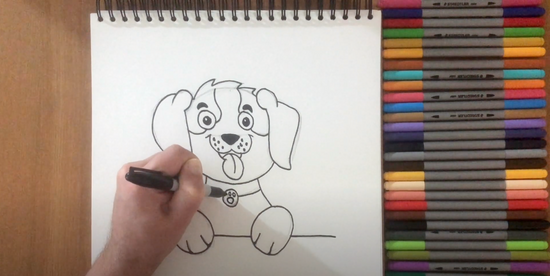 How to draw a puppy dog step 7