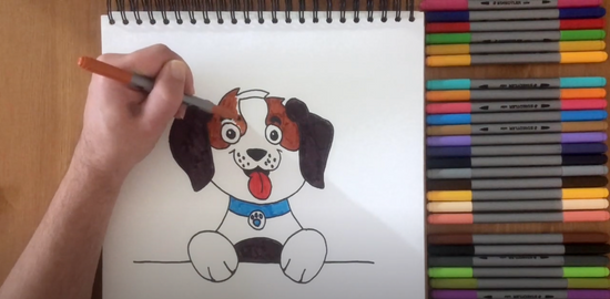 How to draw a puppy dog step 8