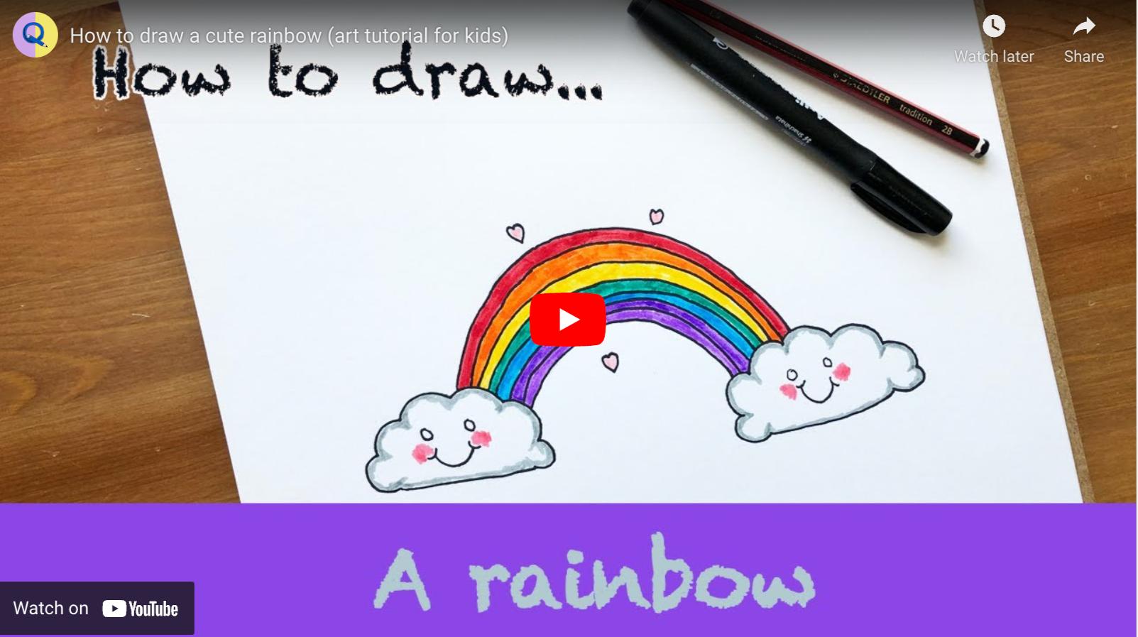 Load video: How to draw a cute rainbow video