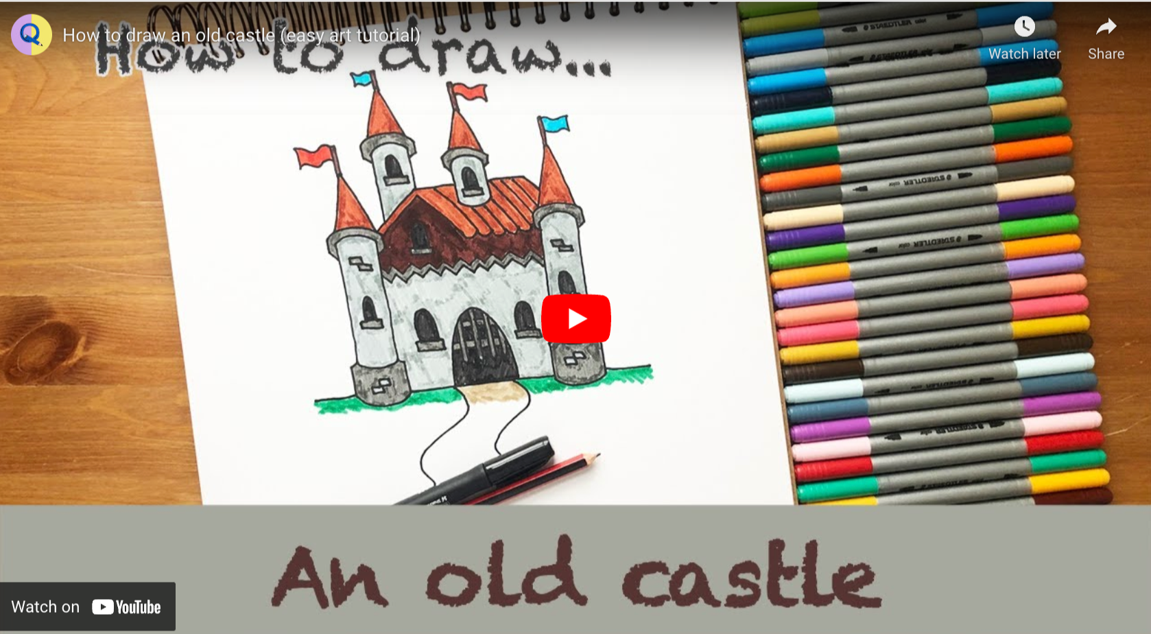 Load video: How to draw an old castle video