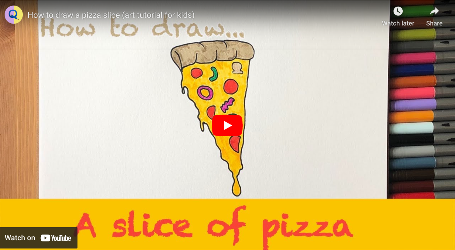 Load video: How to draw a pizza slice video