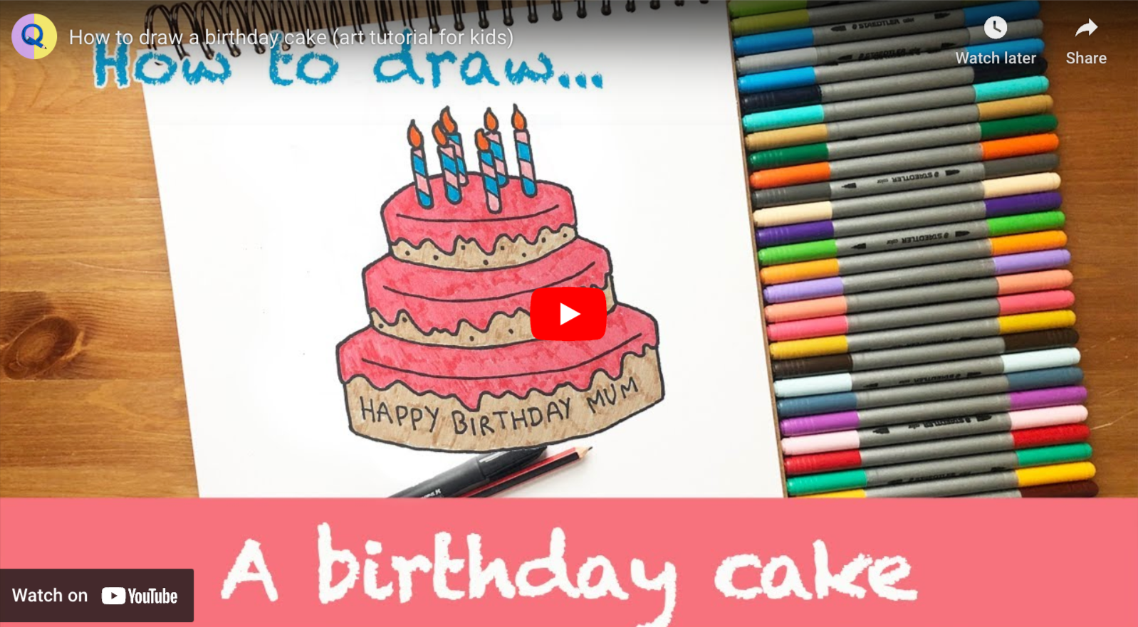 beautiful birthday cake sketch